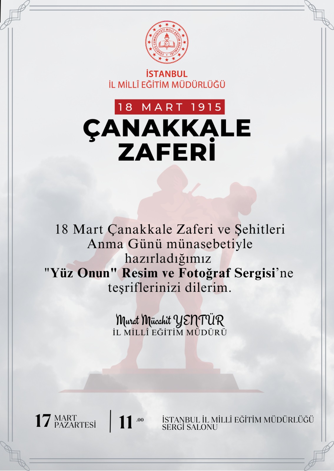 canakkale deniz zaferinin 110 yil donumunun temasi yuz onun 0
