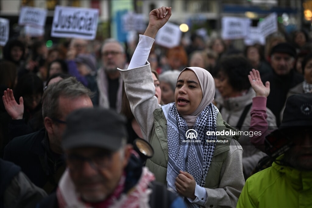madridde israil karsiti protesto gazzeye saldirilar kinandi 1