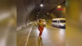 tunelde dans edip araclari durdurmaya calisti auJthNuk