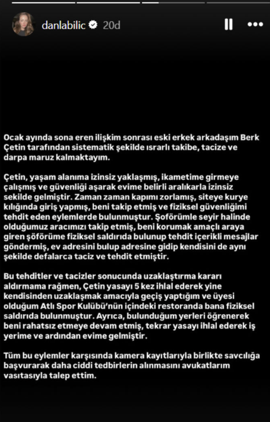 danla bilice ne oldu danla bilic ve eski sevgilisi berk cetin olayi nedir kavga