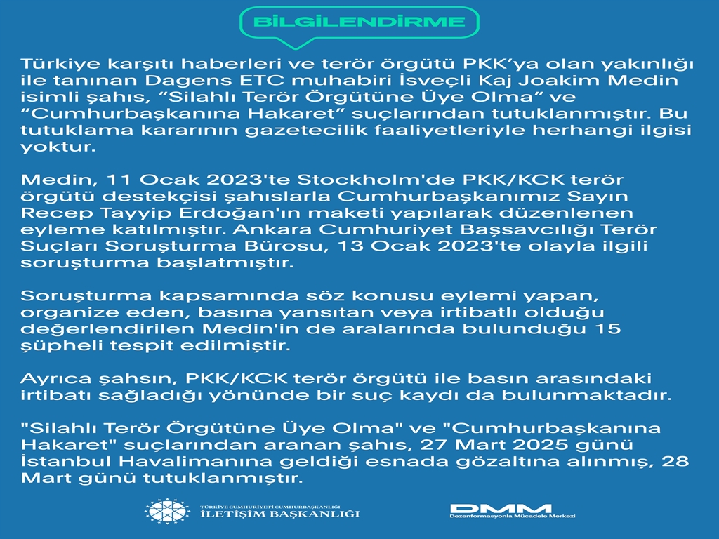iletisim baskanligi isvecli muhabir tutuklanmistir 0 ghahJ8yU