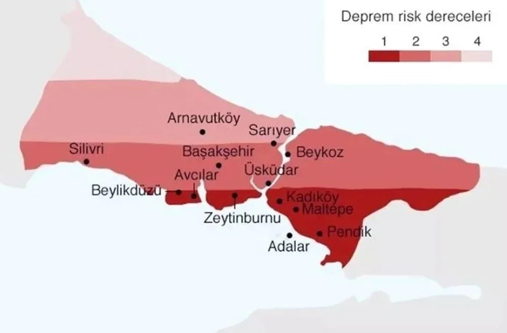 istanbul deprem riski haritasi 2025 ilce ilce risk durumu 2