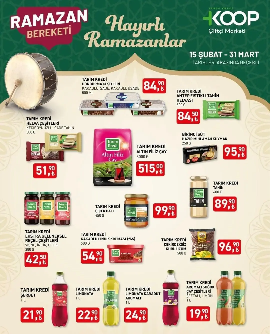tarim kredi market 25 31 mart indirim listesi yayinlandi hangi urun ne kadar 10 8DbITzwR