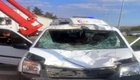 yola firlayan at polis aracina girdi 2 polis yarali siKBrVVc
