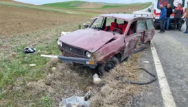 corumda kaza alarmi otomobil takla atti wVXq7ecO